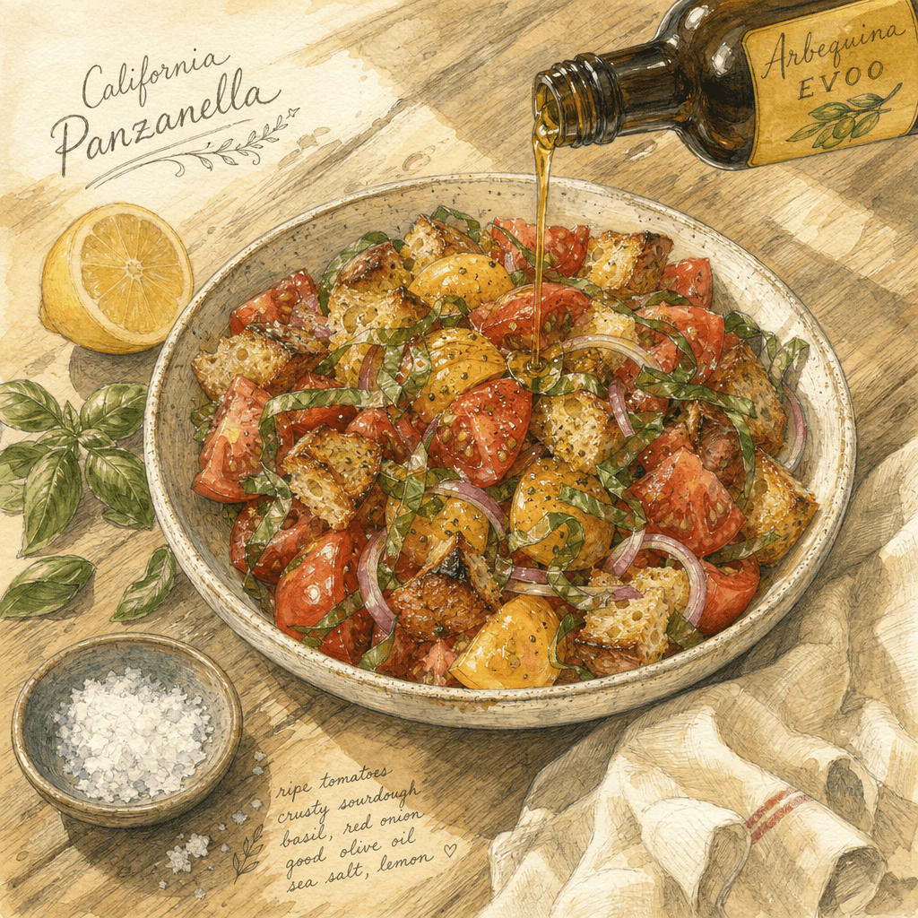 California Summer Panzanella with Arbequina EVOO